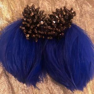 Feather & beaded earrings by Mignonne Gavigan